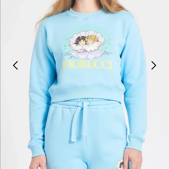 Fiorucci Tops Fiorucci Venus Angel Crop Sweatshirt In Pale